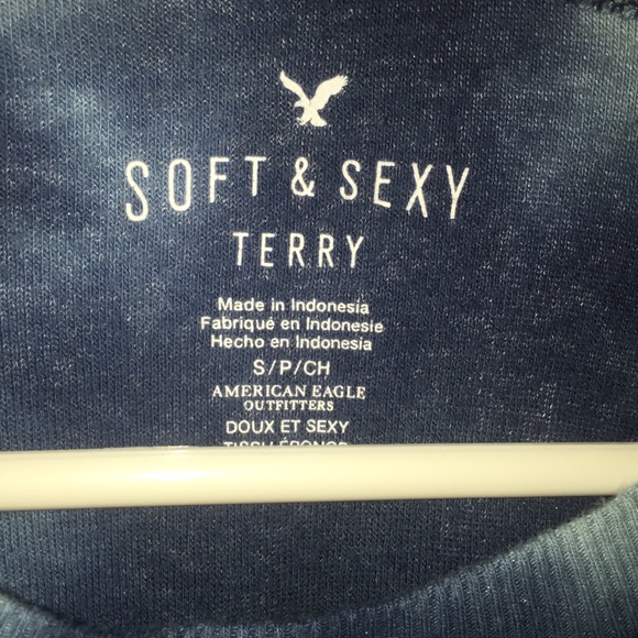 American eagle soft and sexy terry long sleeve top - Picture 2 of 3